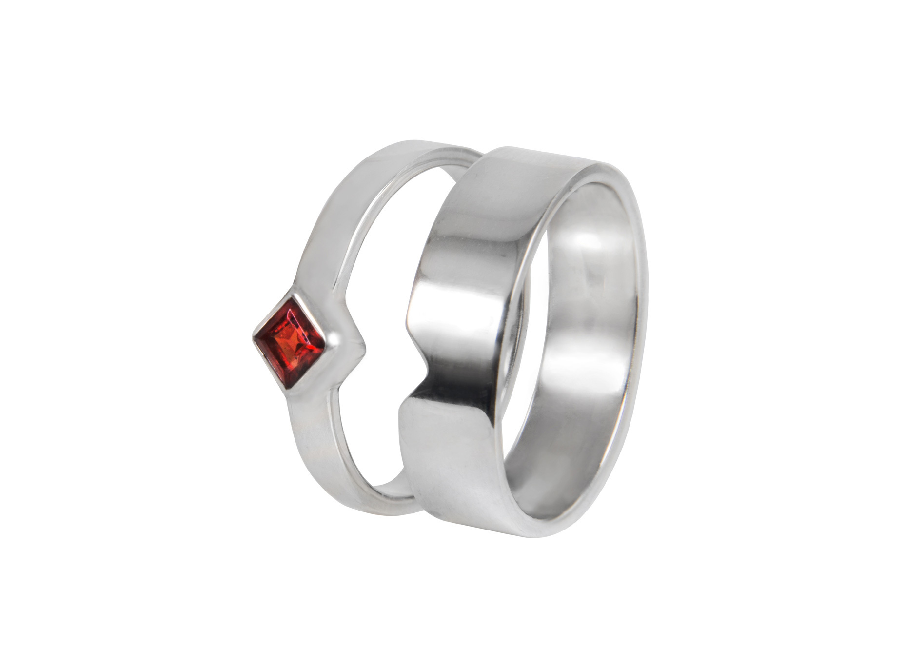 Сет ИЗ ДВУХ КОЛЕЦ С ГРАНАТОМ