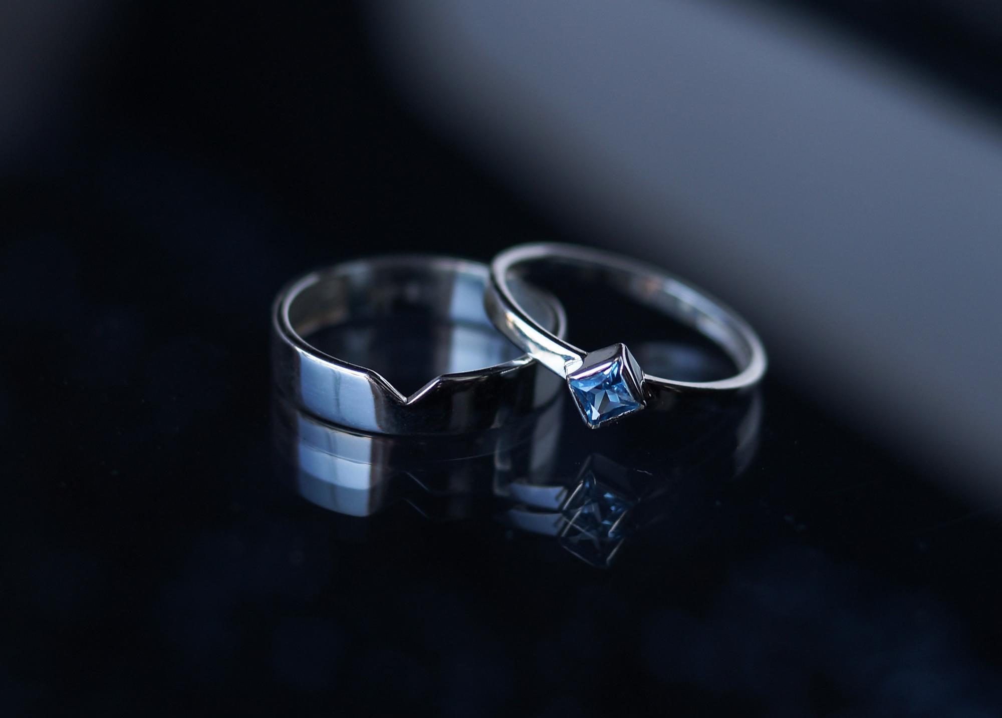 сет ИЗ ДВУХ КОЛЕЦ С ТОПАЗОМ