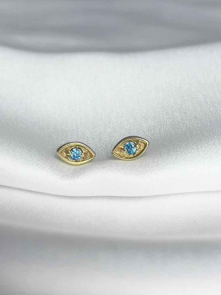 Earrings " "Eyes blue zirconium"