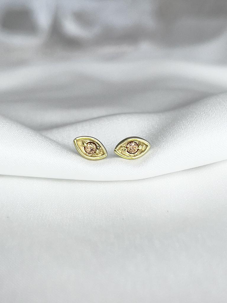 Earrings "Eyes champagne zirconium"