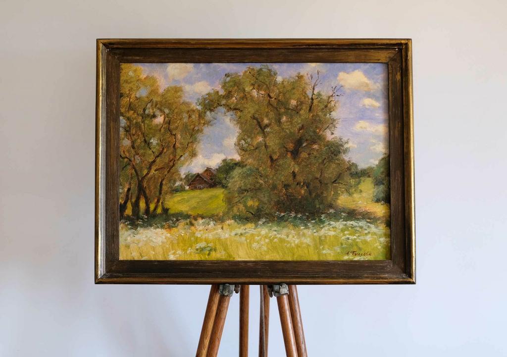 картина "пейзаж с ивами, июнь"