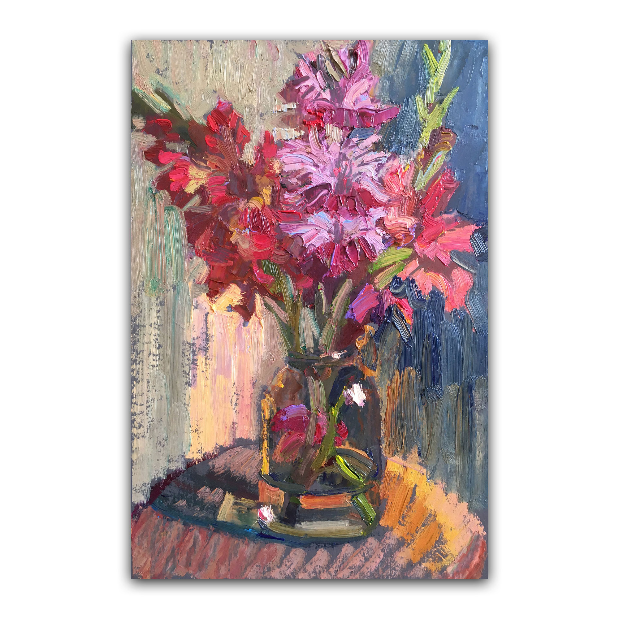 Картина "Вечерние гладиолусы"