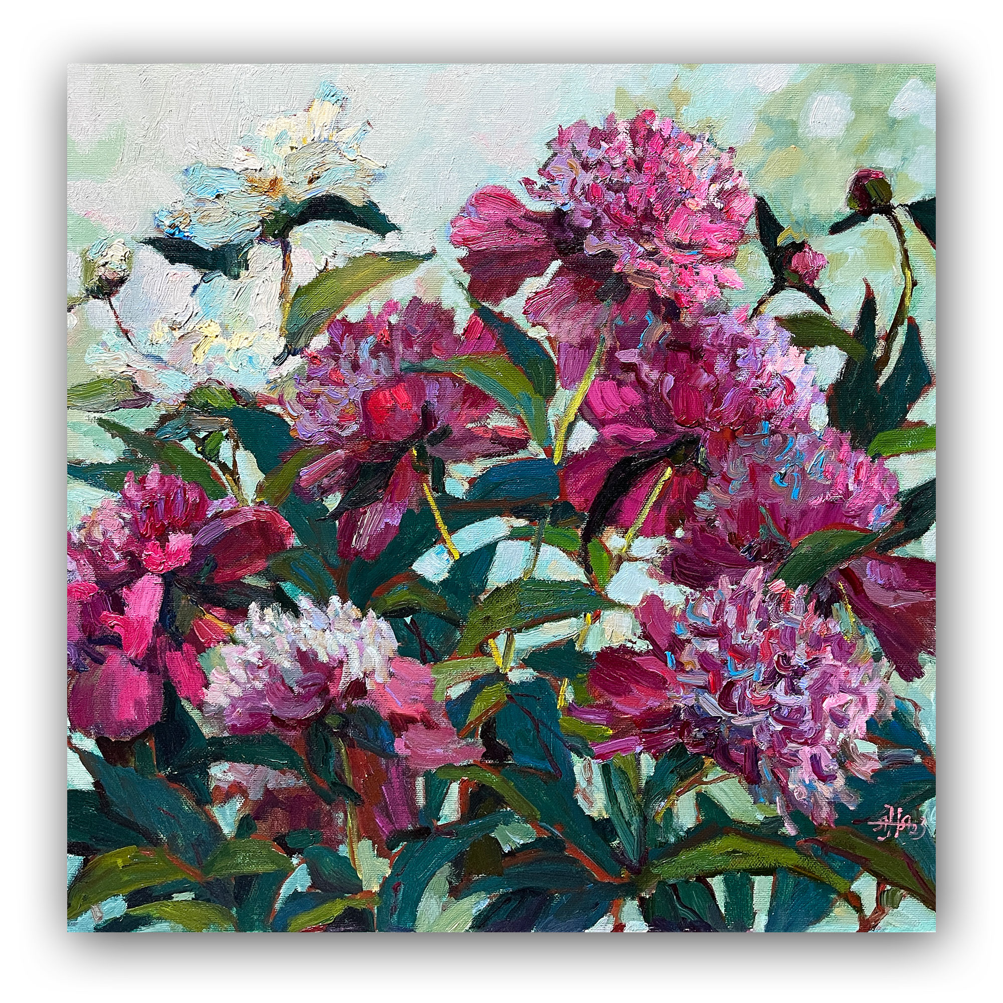 Картина «Пионы в саду -3»