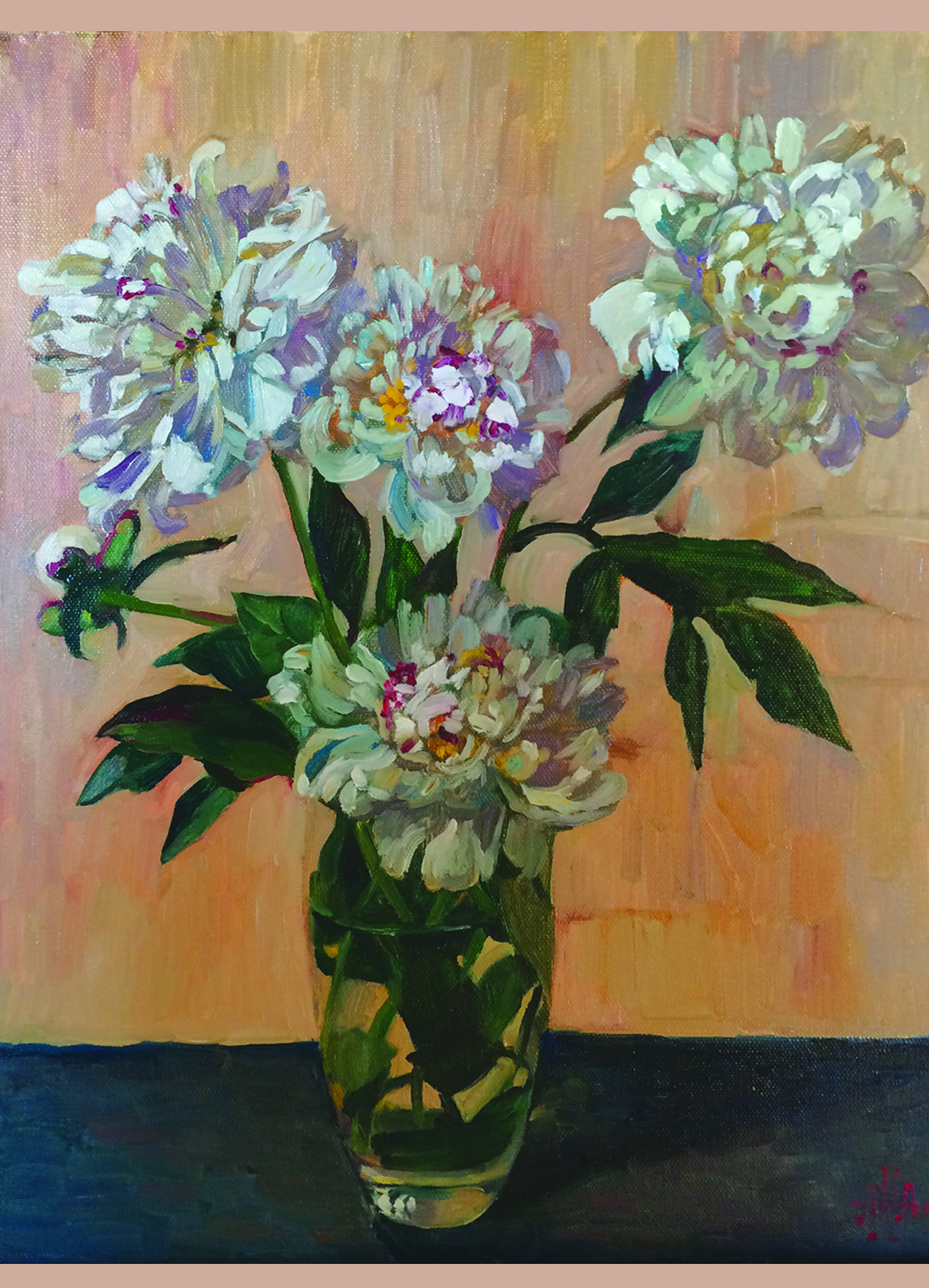 Открытка "Белые пионы"