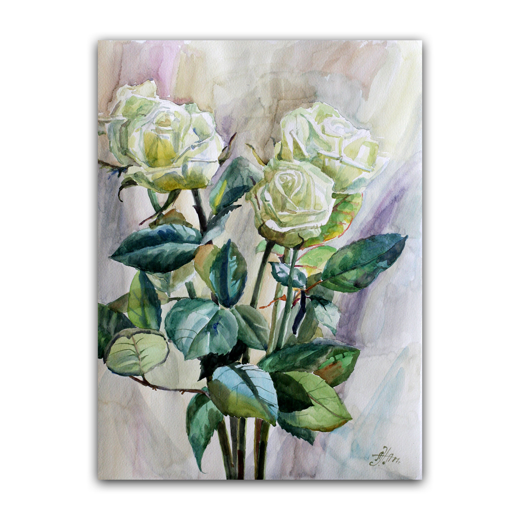 Картина "Розы лимонные"