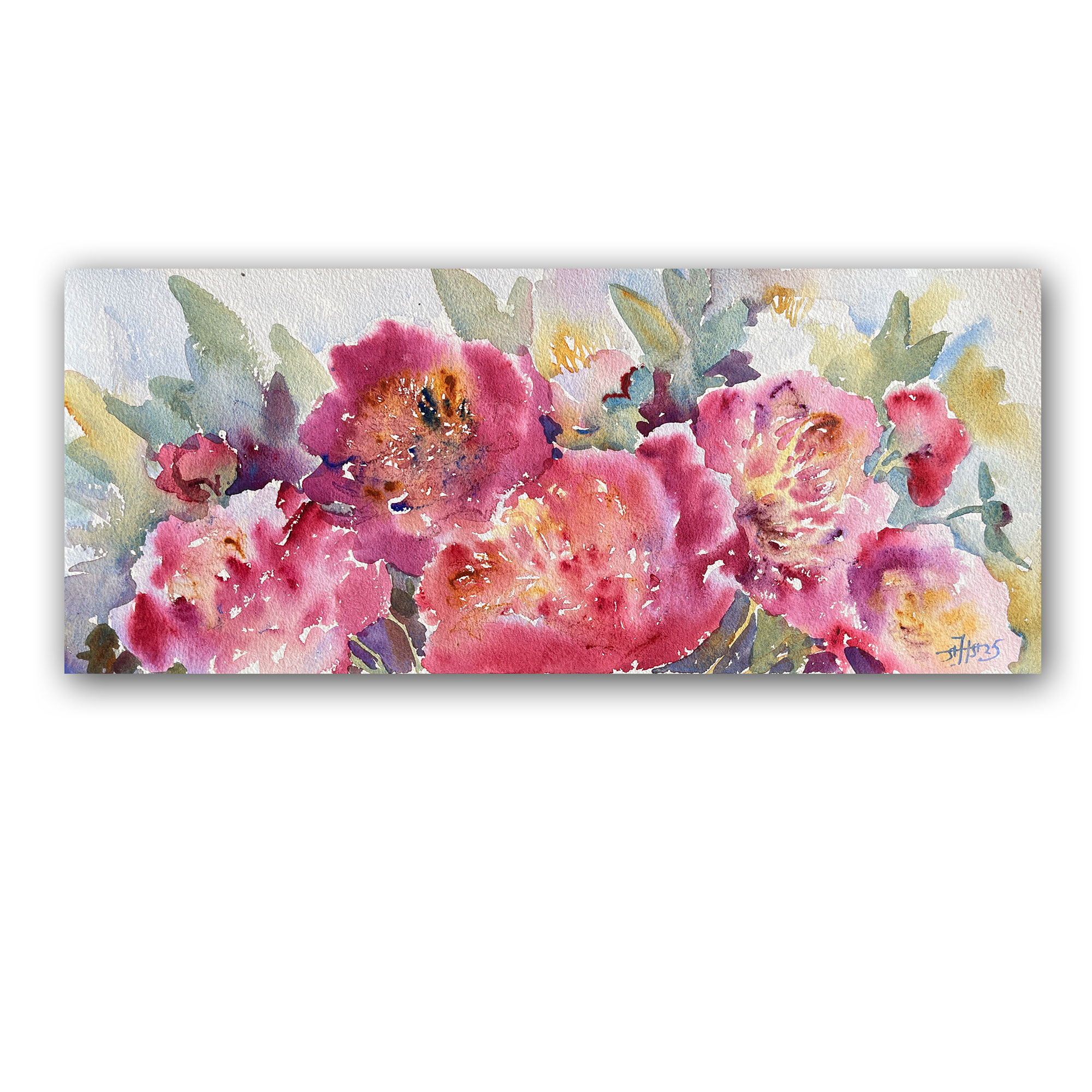 Картина "Пионы бордюр"