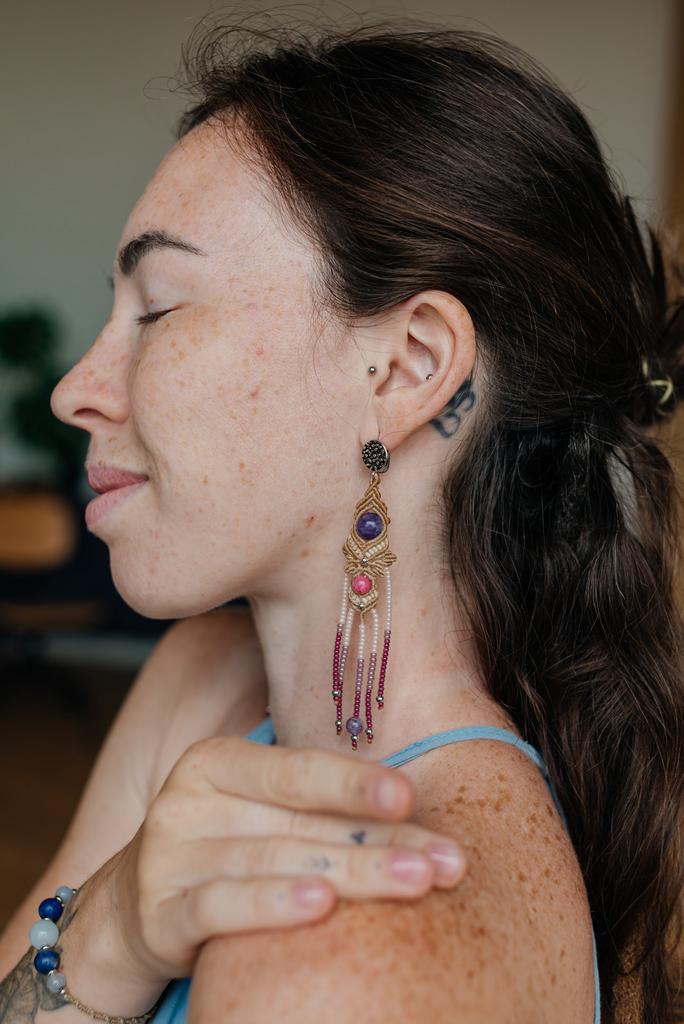 Серьги "Медуза" аметист