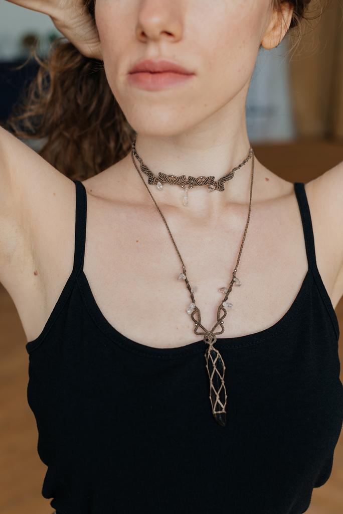 Чокер "Муза" с горным хрусталем