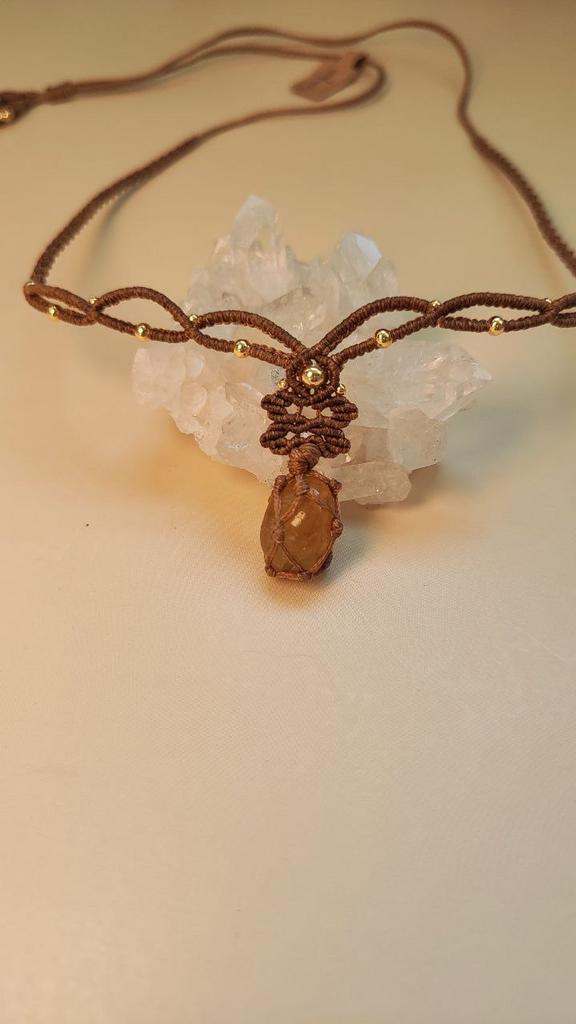 Чокер - колье "Стелла", цитрин