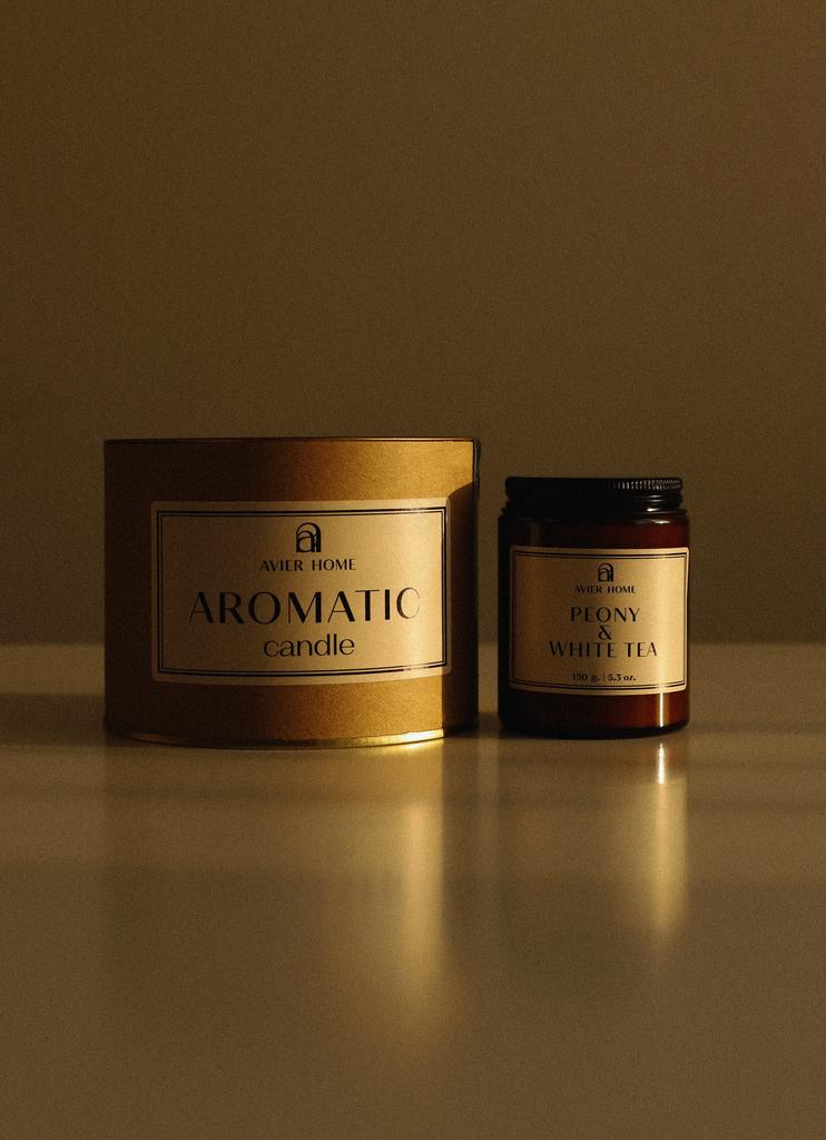 Свеча ароматическая | PEONY & WHITE TEA | 150 гр.