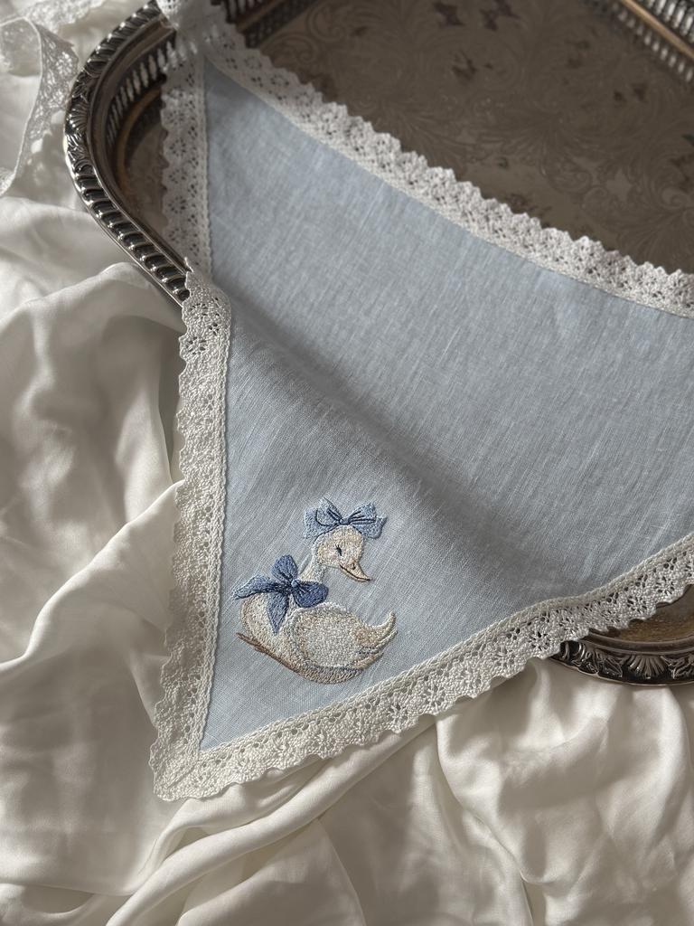 Косынка с уточкой, голубая