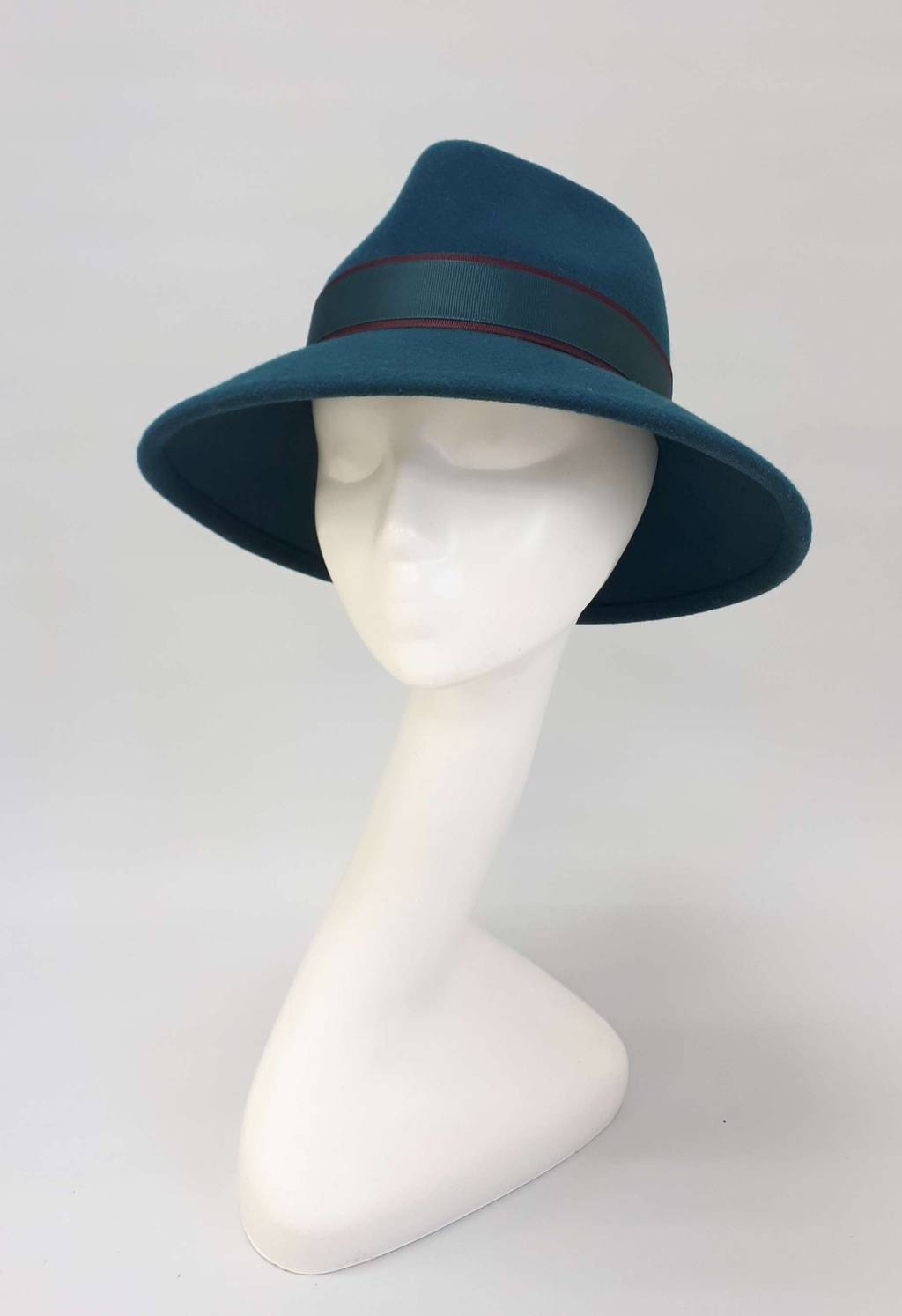 Женская шляпа Fedora. Цвет морская волна