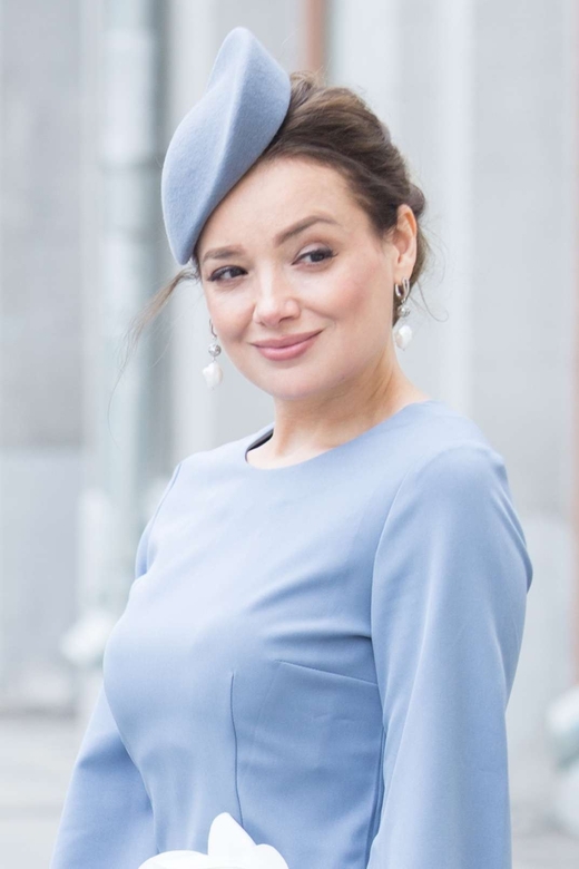 Мини-шляпка Nataly. Цвет серо-голубой