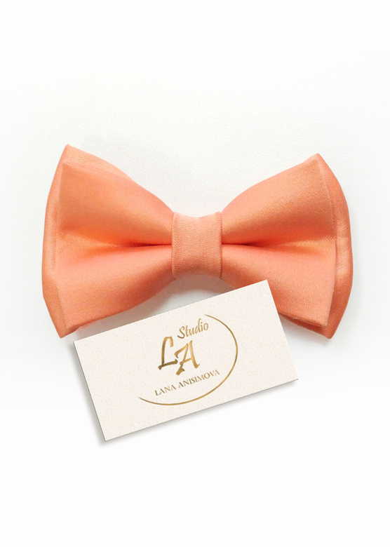Галстук-бабочка персикового цвета для жениха и друзей жениха на персиковой свадьбе