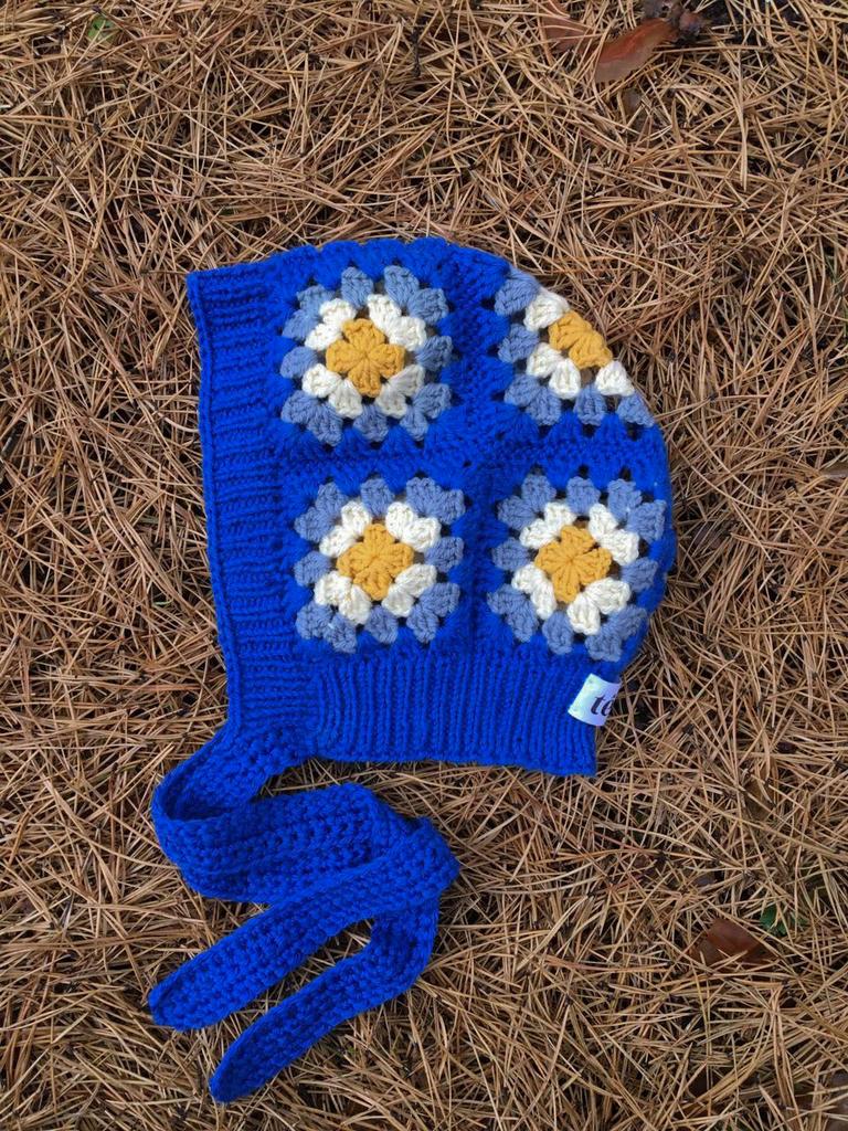 Чепчик кроше синий