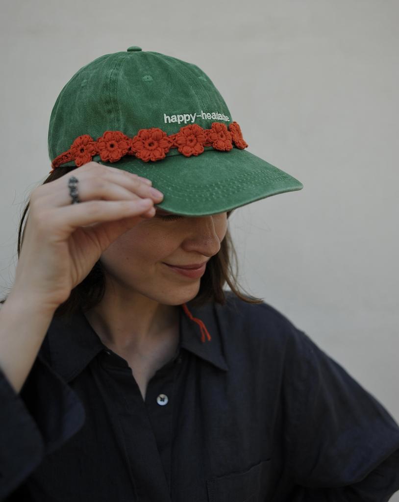 Чокер-пояс из цветов терракотовый