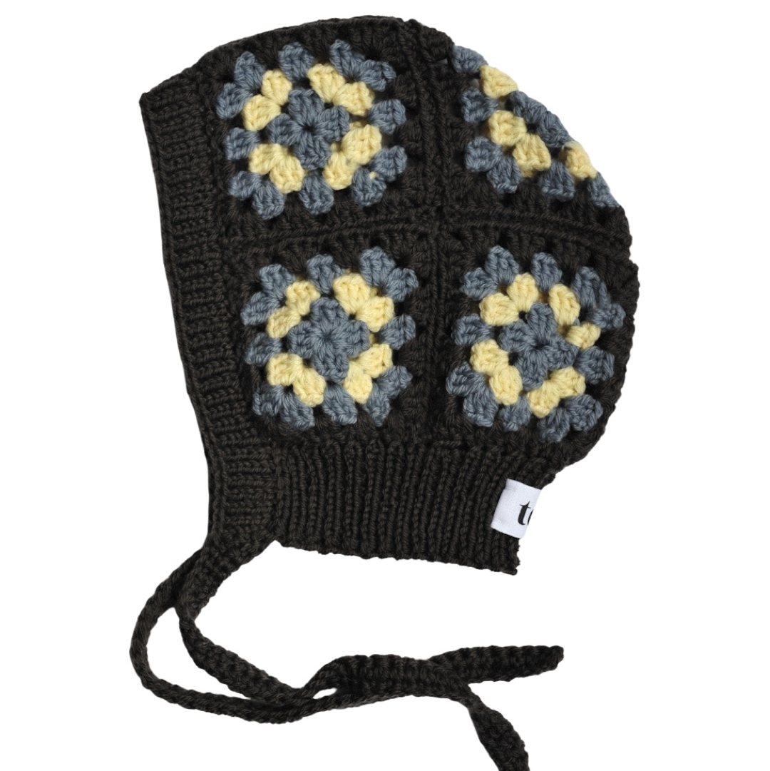 Чепчик кроше тёмно-коричневый