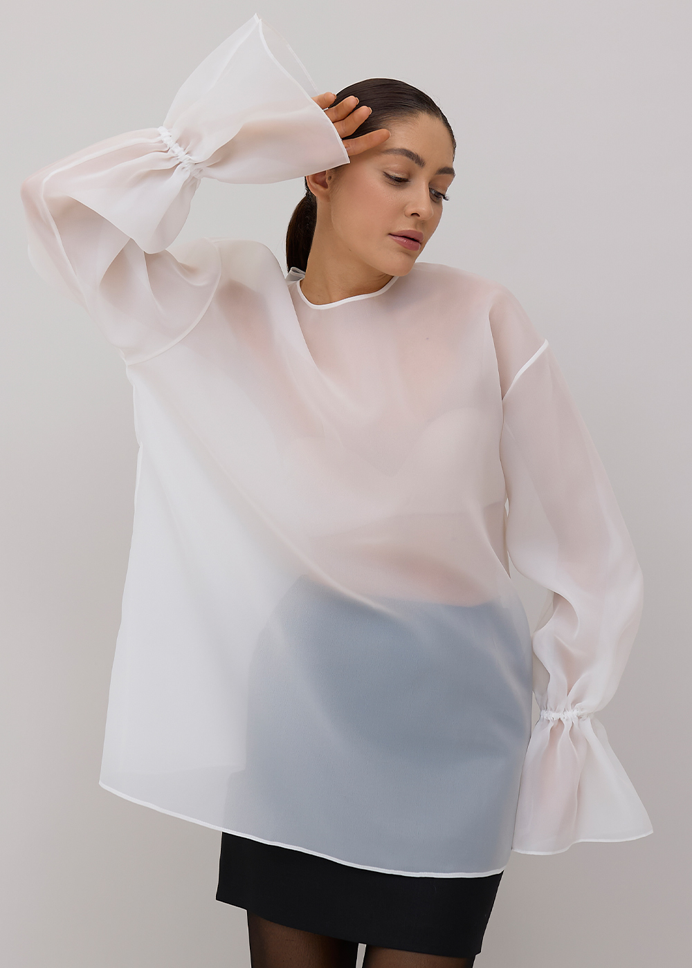 Blouse loose fit milky