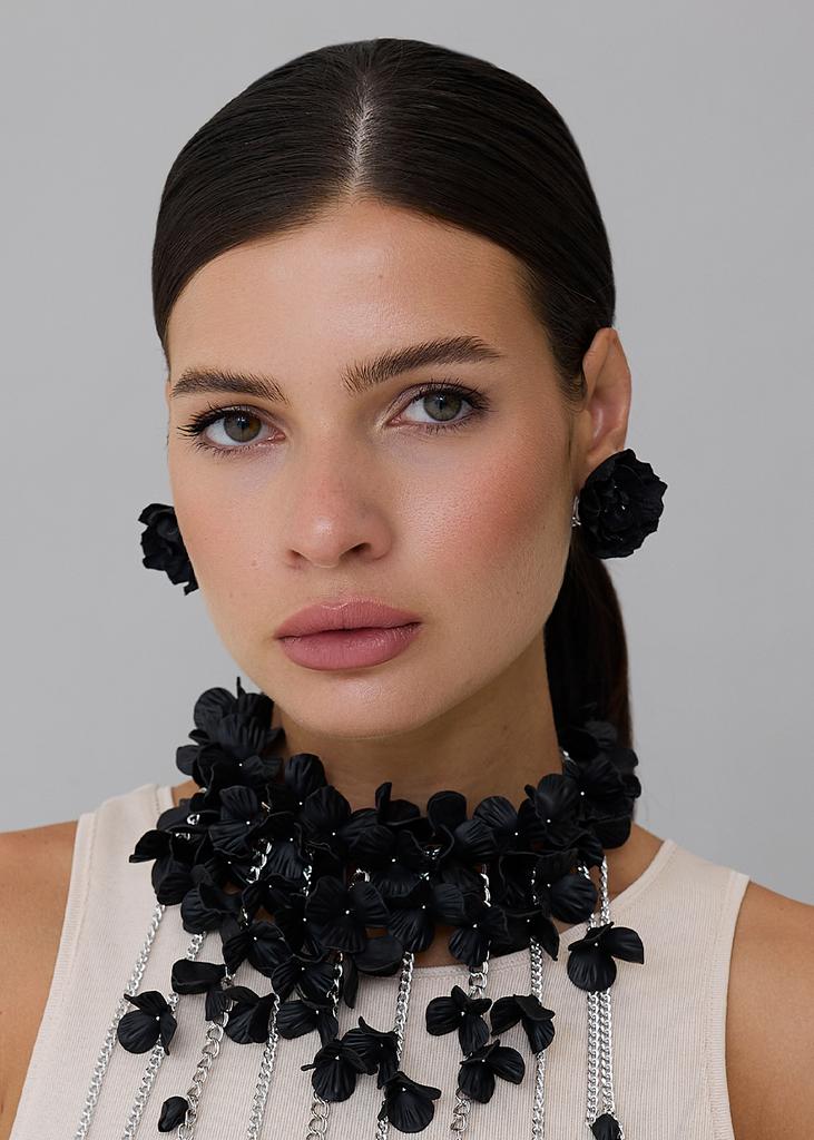 Earrings-mini pair, black