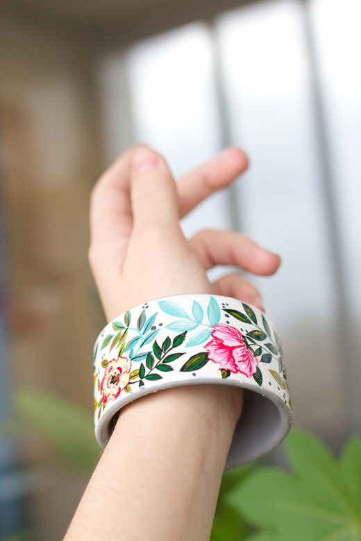 Браслет с росписью "Spring Time"