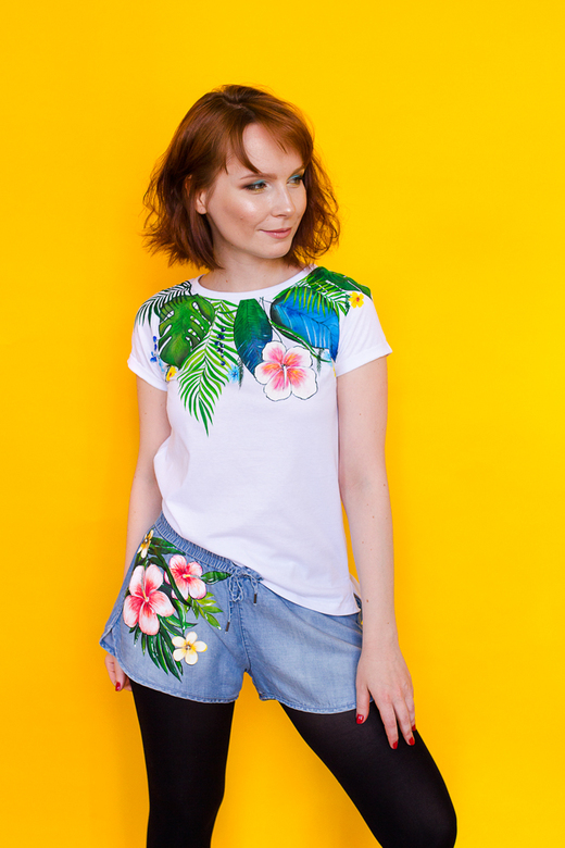 Футболка с росписью - Тропические джунгли. Jungle