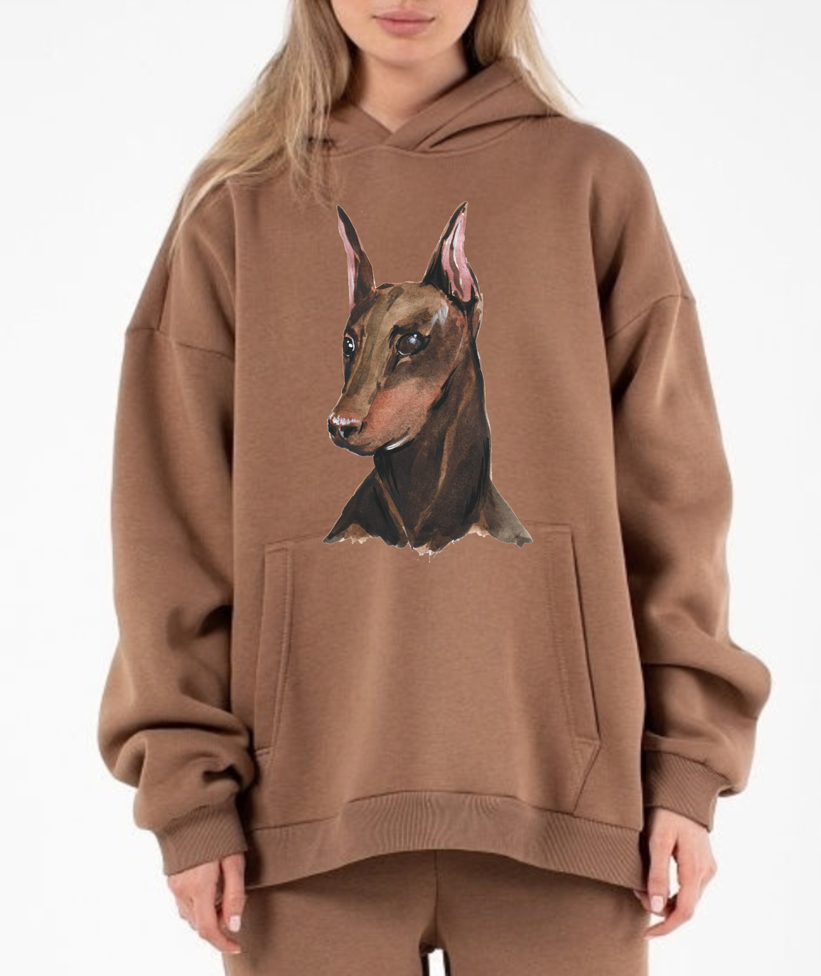 Худи или свитшот с росписью - Доберман