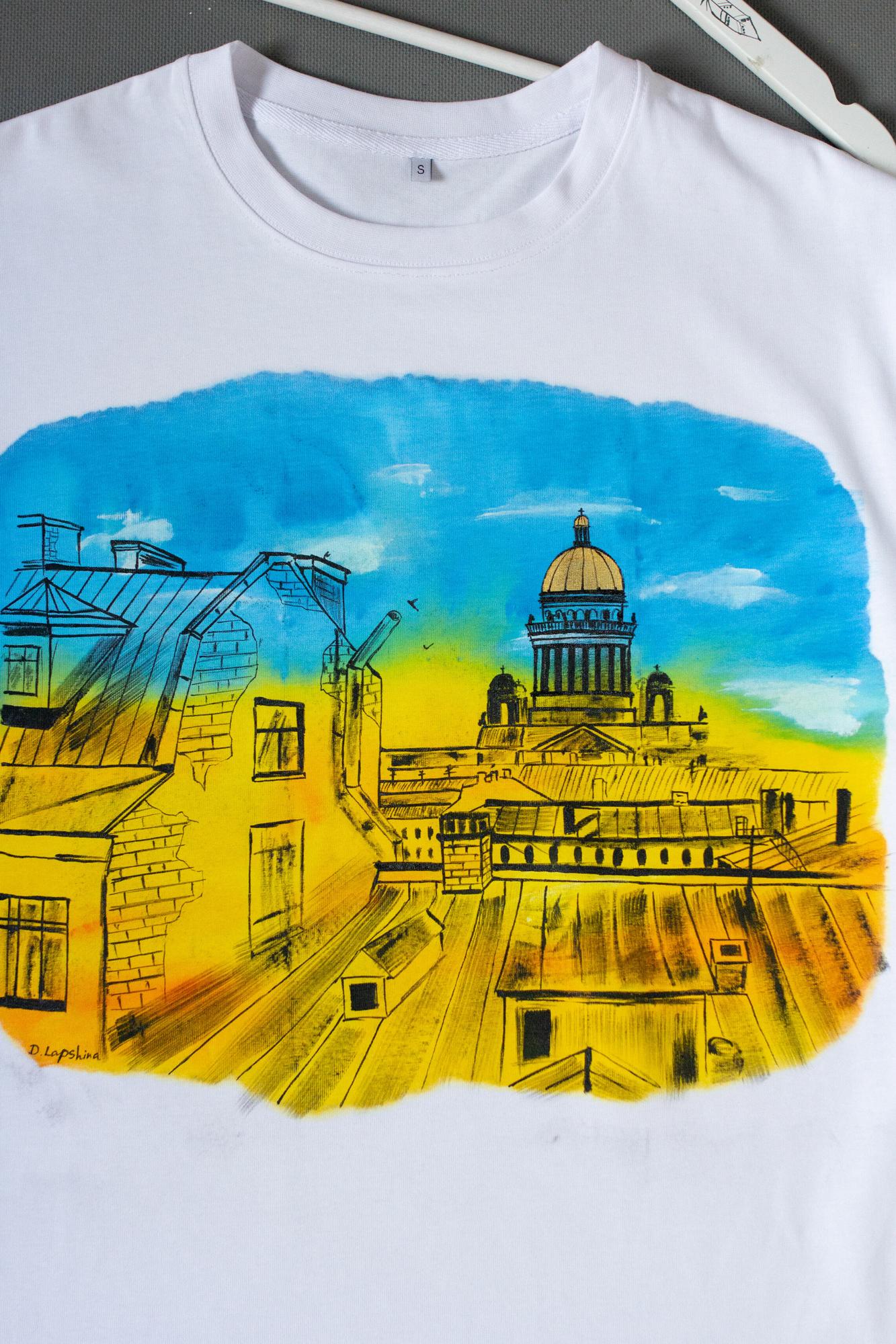 Футболка с росписью - Петербургское лето