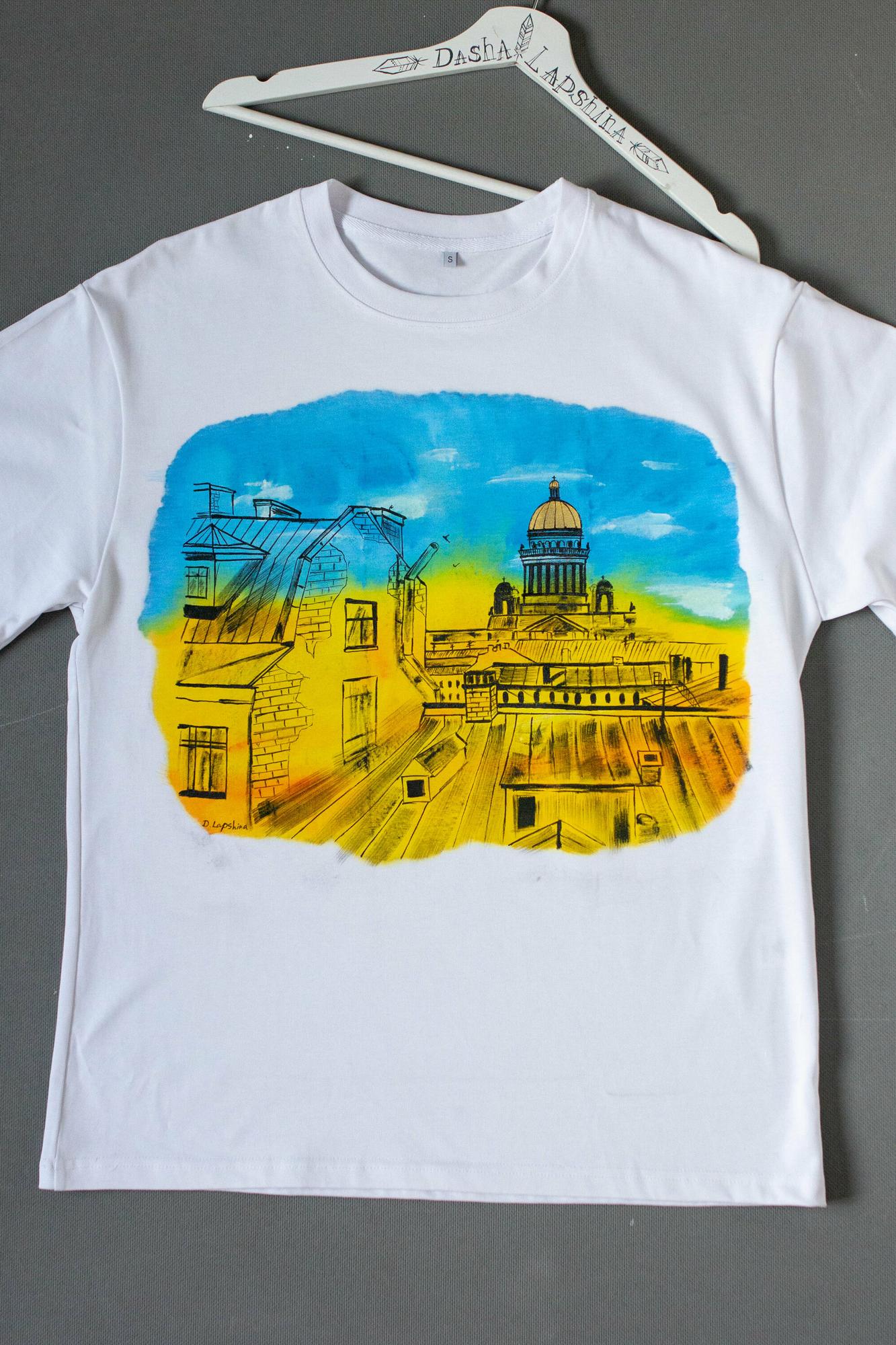 Футболка с росписью - Петербургское лето