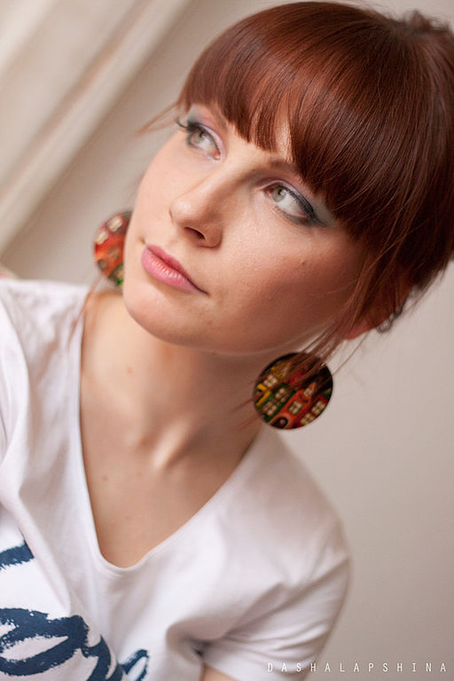 Серьги с росписью "Домики Амстердама"