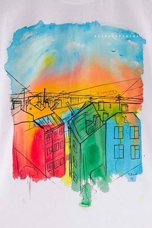 Футболка "Рассветный Петербург - мосты"