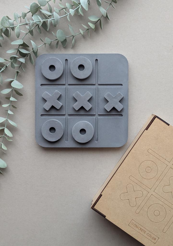 Настольная игра из бетона крестики - нолики BRUNI (базальт/базальт)