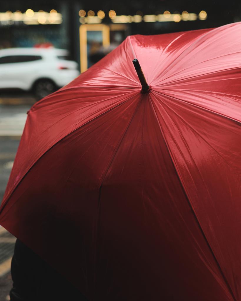 Wet Red Umbrella