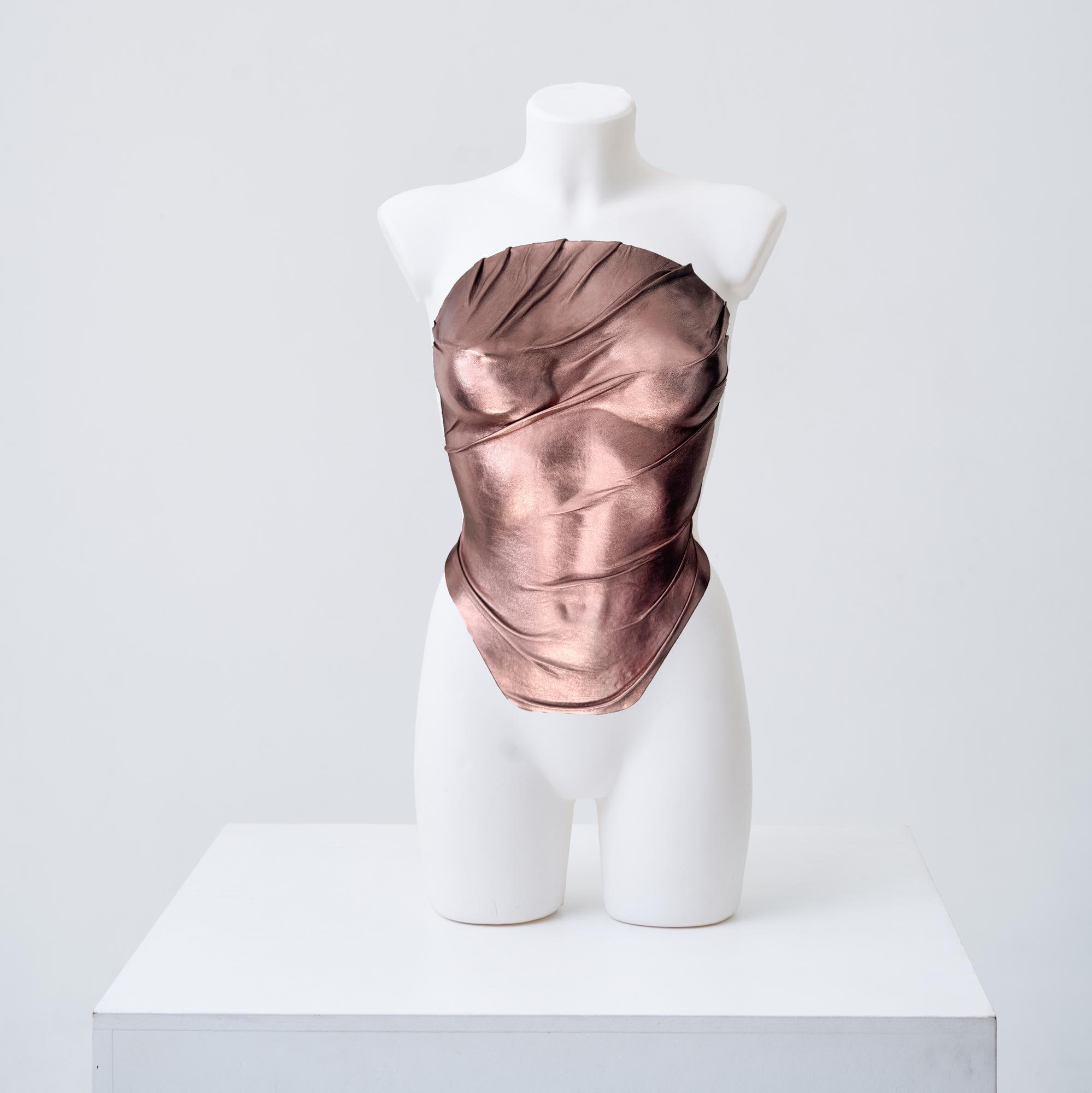 Корсет кожа металлик