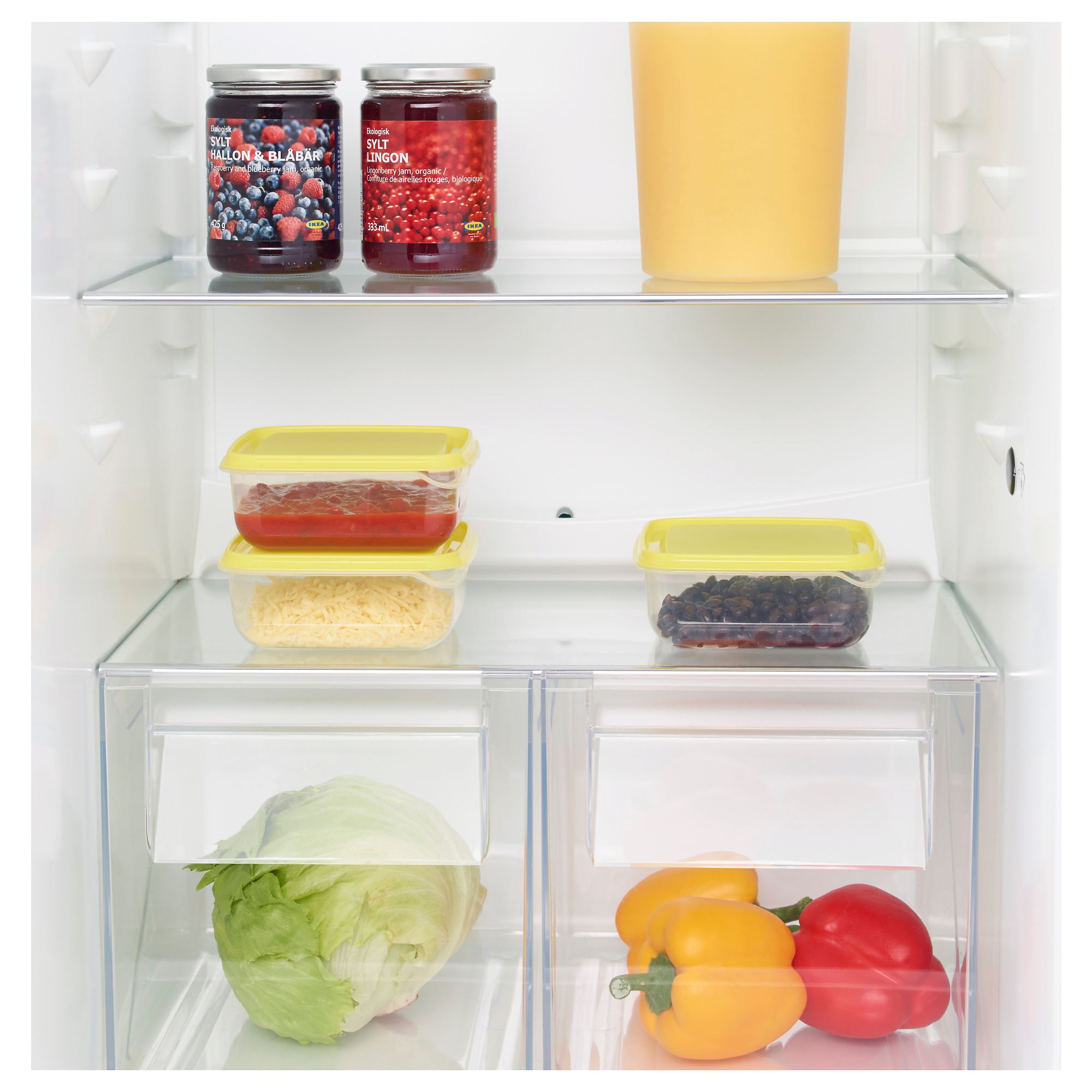 PRUTA IKEA Konteynerlər dəsti, şəffaf, sarı, 0.6 lt
