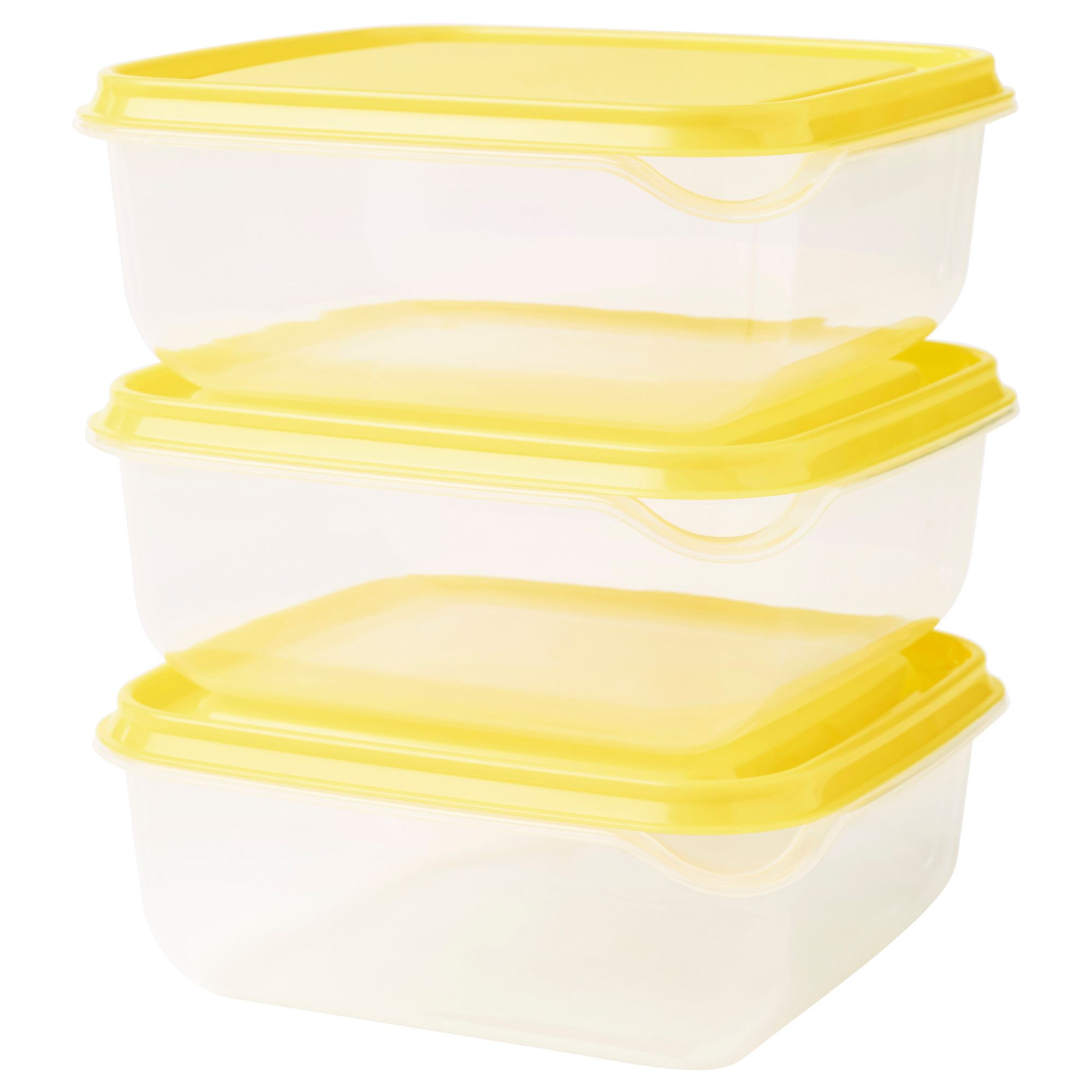 PRUTA IKEA Konteynerlər dəsti, şəffaf, sarı, 0.6 lt