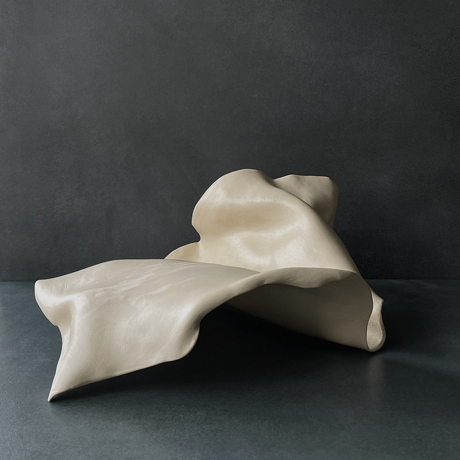 cream wave sculpture