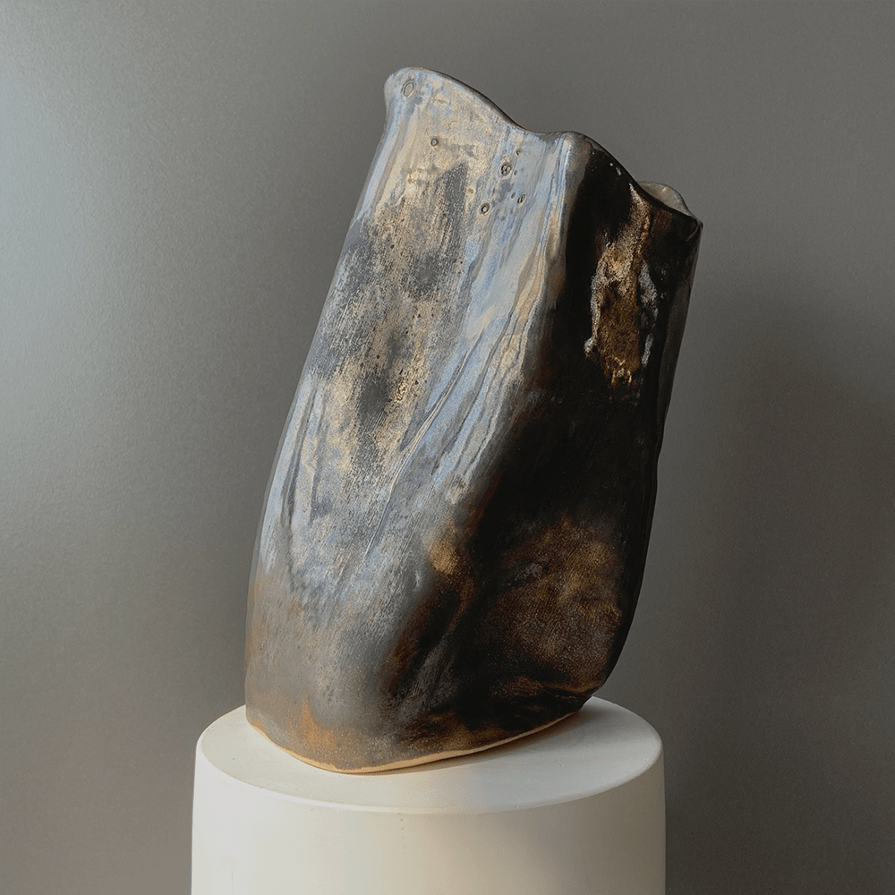 vintage metal vase#8