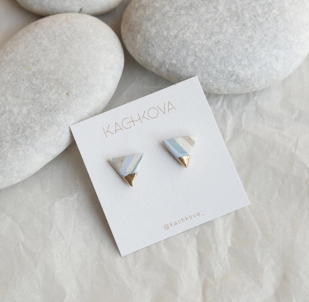 Серьги "Горизонт" треугольнички