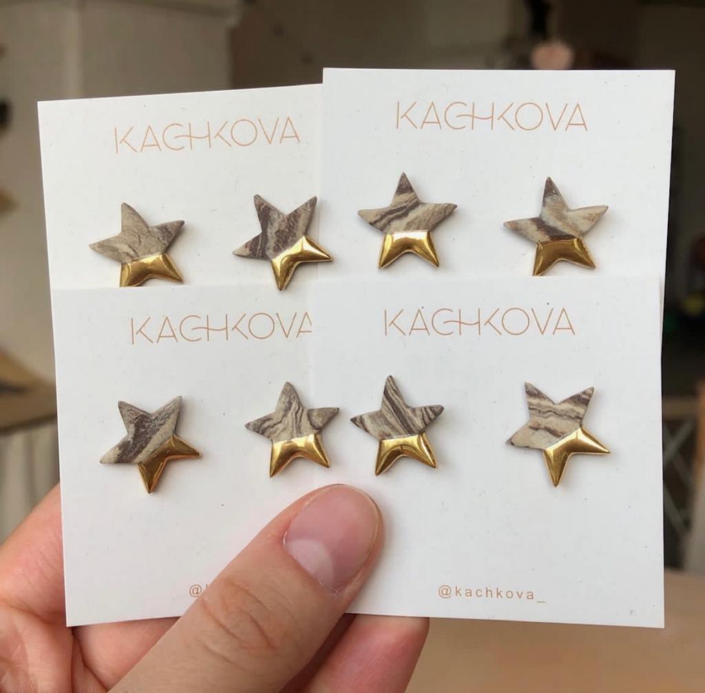 Серьги "Песок" звездочки