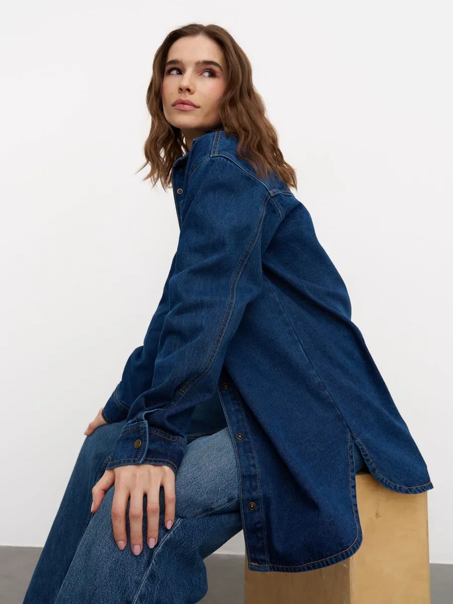 Рубашка куртка оверсайз удлиненная