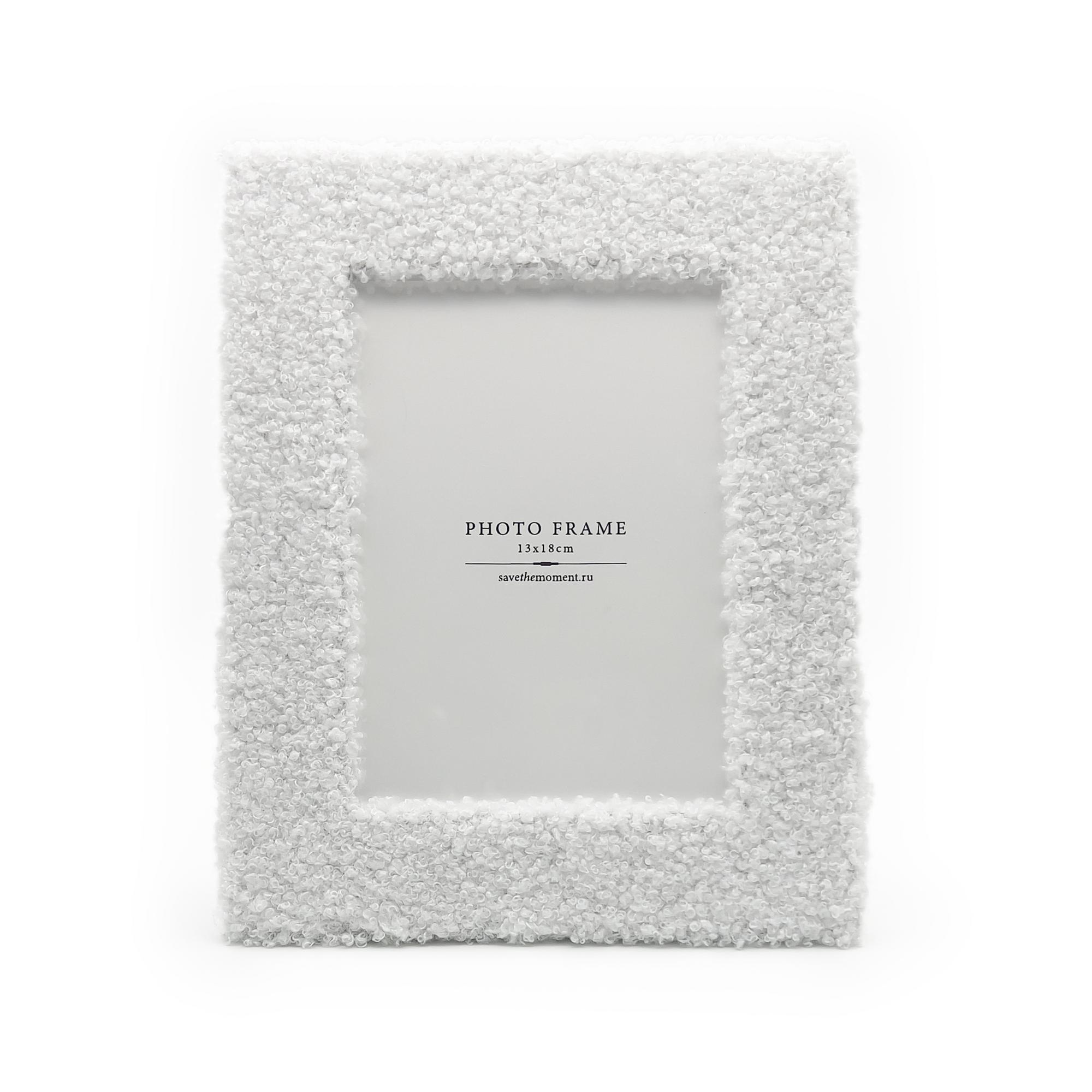 Фоторамка прямоугольная 13х18, букле, white