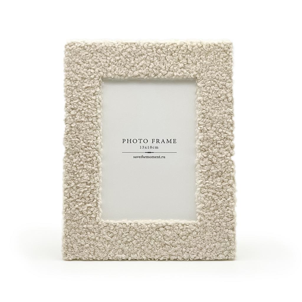 Фоторамка прямоугольная 13х18, букле, cream