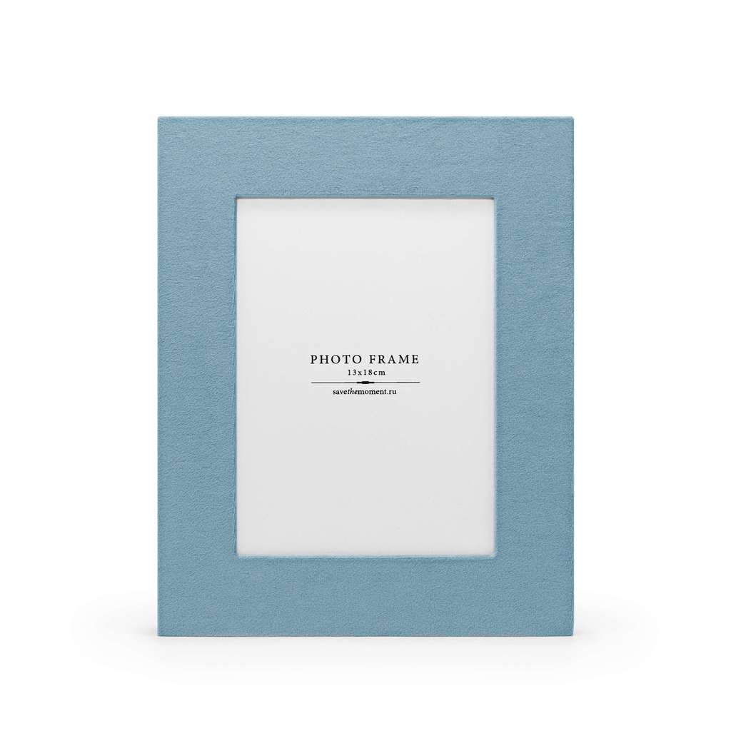 Фоторамка прямоугольная 13х18, велюр, dusty blue