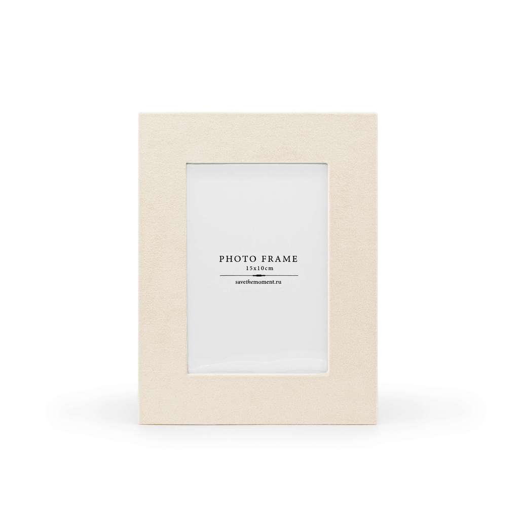Фоторамка прямоугольная 10х15, велюр, cream