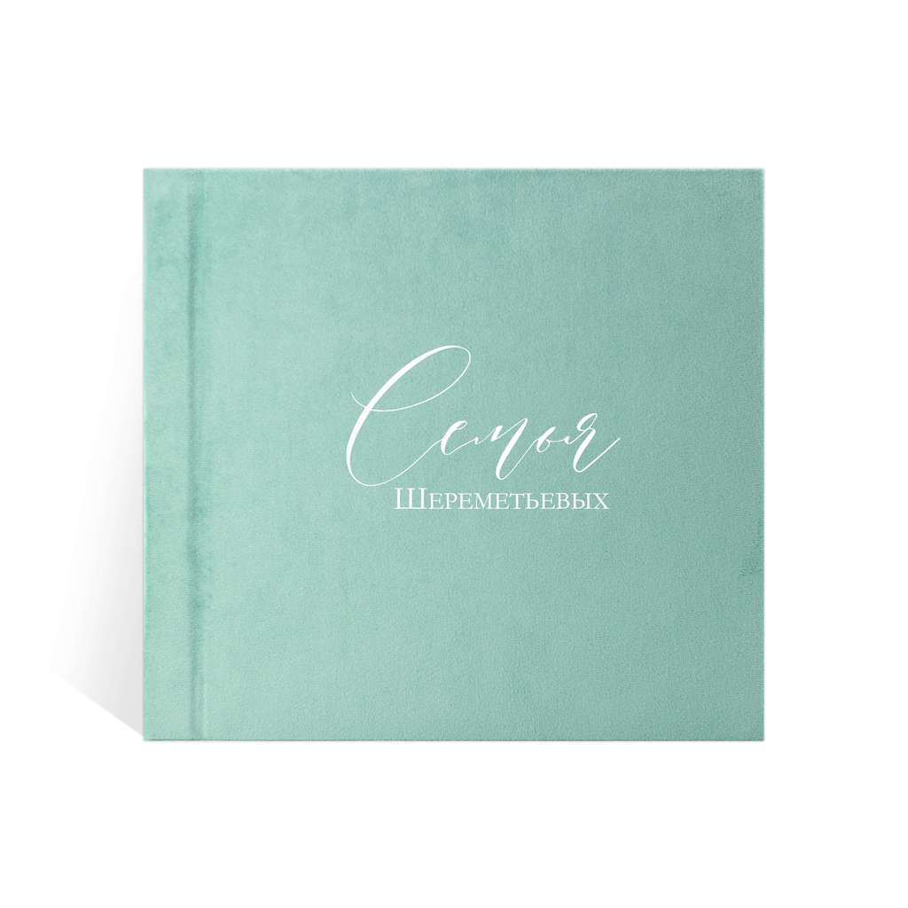 Фотоальбом семейный, мятного цвета, с черными листами для вклеивания, "Family book"