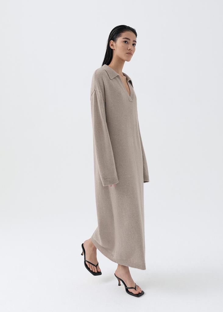 Oversized extremely soft 100% wool polo dress