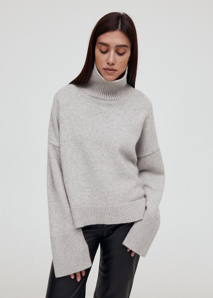 Cropped oversized extremely soft 100% cashmere sweater