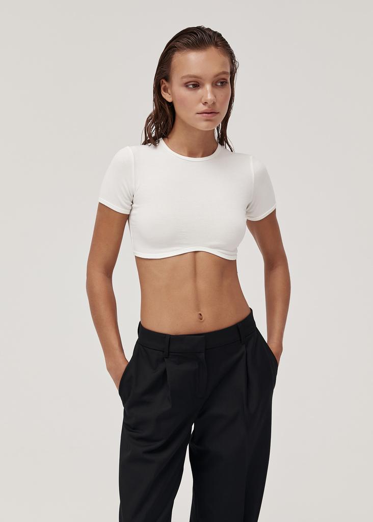 Cropped cotton t-shirt