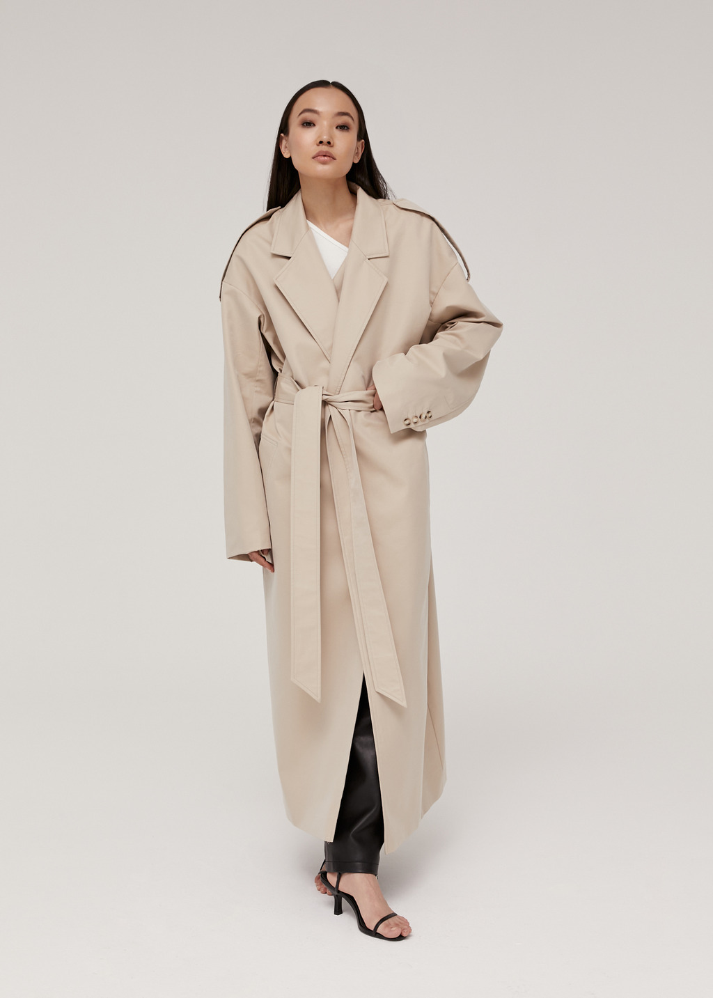 Cotton oversized trench