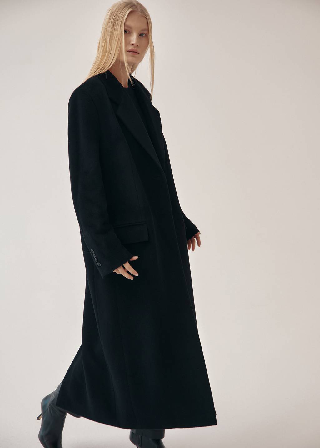 Wool oversized maxi coat